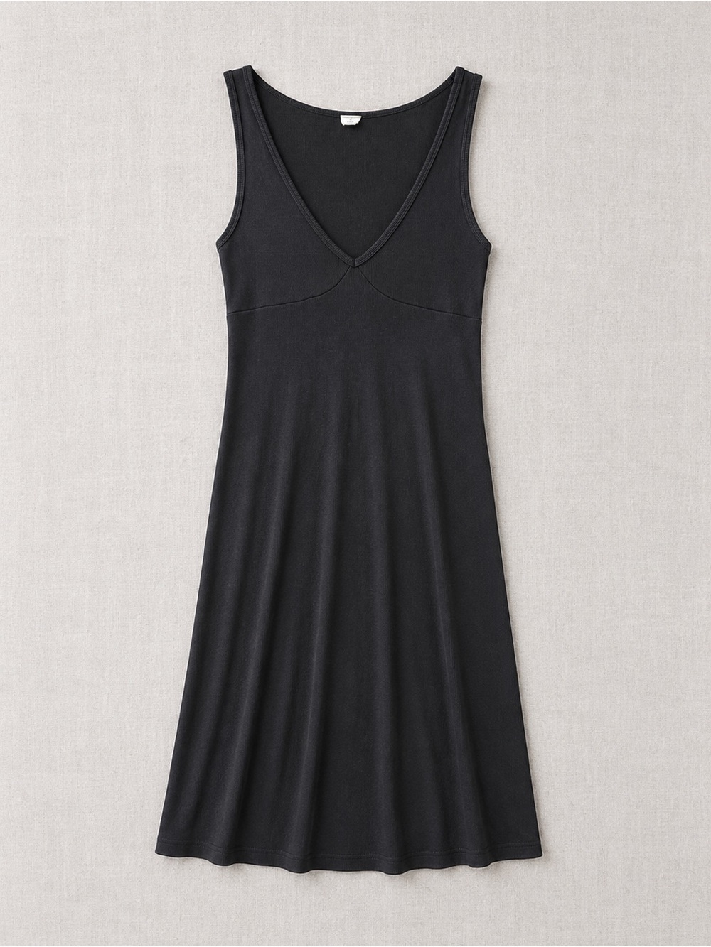 Aritzia Wilfred Free Ribbed Sleeveless V-neck Black Dress